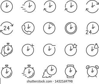 set of time icons, such as clock, alarm, hours, minute