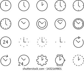 set of time icons, such as clock, alarm, hours, minute
