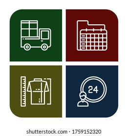 Set of time icons. Such as Delivery, Calendar, Measure, hours , time icons