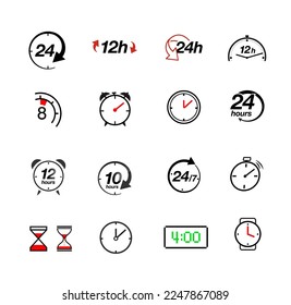 A set of time icons. Vector illustration on white background. Ready and simple to use for your design. EPS10 svg