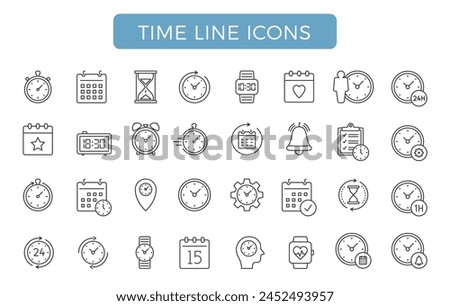 Set of time line icons, vector eps10 illustration
