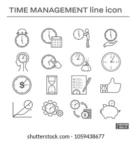 Set of time management icons.