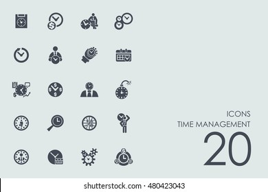 Set of time management icons