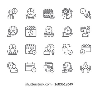 Set of time management Related Vector Line Icons. Includes such Icons as appointment, time, dates, calendar and more. - vector