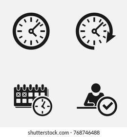Set of time management vector   icons.