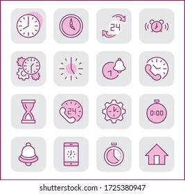 Set of Time Vector Line Icons. Contains such Icons as Timer, Speed, Alarm, Restore, Time Management and more. Editable Stroke. 32x32 Pixel Perfect