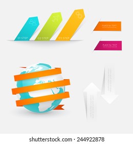 Set of Timeline Infographic Design Templates. Charts, Diagrams and other Vector Elements for Data and Statistics Presentation