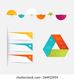 Set of Timeline Infographic Design Templates. Charts, Diagrams and other Vector Elements for Data and Statistics Presentation