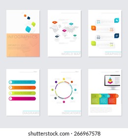 Set of Timeline Infographic Design Templates. Charts, Diagrams and other Vector Elements for Data and Statistics Presentation