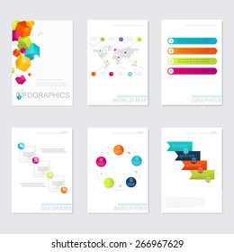 Set of Timeline Infographic Design Templates. Charts, Diagrams and other Vector Elements for Data and Statistics Presentation