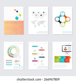 Set of Timeline Infographic Design Templates. Charts, Diagrams and other Vector Elements for Data and Statistics Presentation