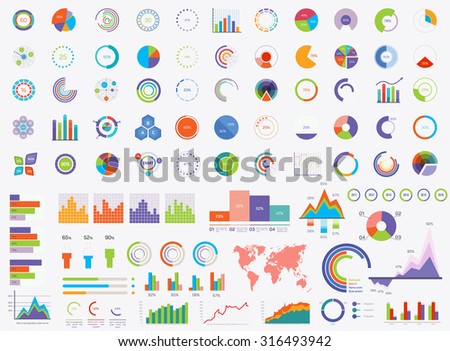 Set of Timeline Infographic Design Templates. Charts, Diagrams and other Vector Elements for Data and Statistics Presentation
