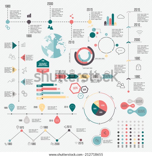 Set Timeline Infographic Design Templates Charts Stock Vector (Royalty ...
