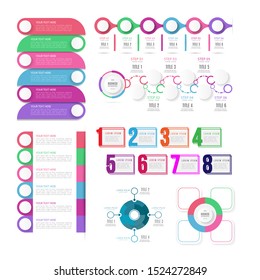 Set of timeline infographic visualization vector template
