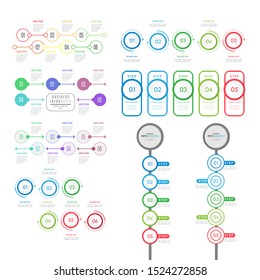 Set of timeline infographic visualization vector template