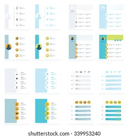 set of timeline vectors design 16 in 1