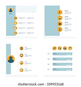 set of timeline vectors design   bule, yellow color style