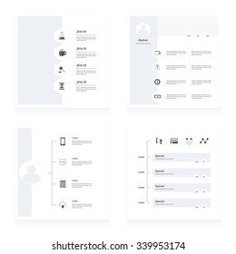 set of timeline vectors design  gray style