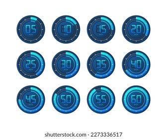 Set Timer, clock, stopwatch. Cooking time. 0 to 60 minutes.