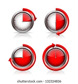 Set of Timer clocks. vector illustration
