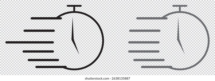 Set of Timer icons. Quick time icon, fast deadline. Timer and stopwatch icons. Rapid line symbol. Countdown timer collection EPS 10