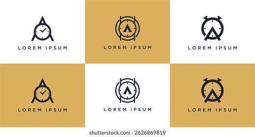 Set of timer with letter A logo