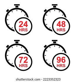 Set of Timer sport icon, stopwatch digital graphic symbol, time circle sign vector illustration button. Stop and start measure .