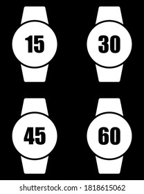 Set of timer vector, flat design