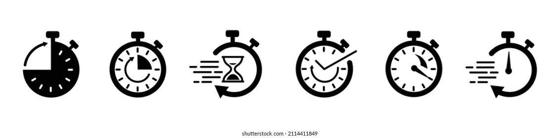 
Set of Timer vector icons Count down Timer,Stopwatch icons set Timer symbol. Outline stopwatch icon Alarm