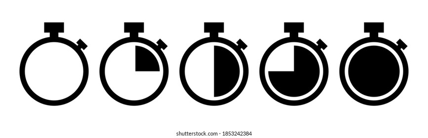 Set of Timer vector icons on white background. Countdown Timer vector icons. Eps10