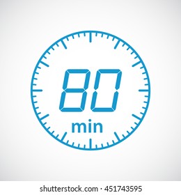 Set of timers  80 minutes Vector illustration