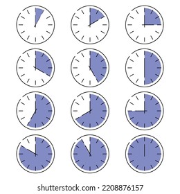 Set of timers. clock icon set. Clock or timer vector