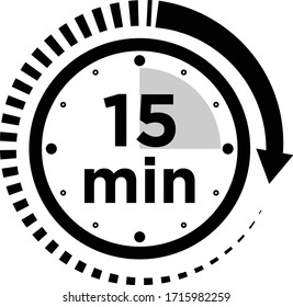 Set of timers - fifteen minutes, transparent sign 15 min.