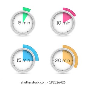 Set of timers - five, ten, fifteen and twenty minutes