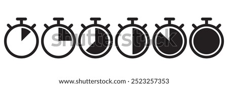 Set of Timers icon. Stopwatch symbol. Cooking time, holding time, baking, delivery and application Timer vector illustration