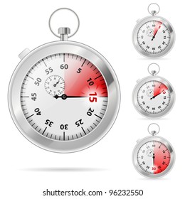 Set of Timers with Various Indications the Time, vector illustration