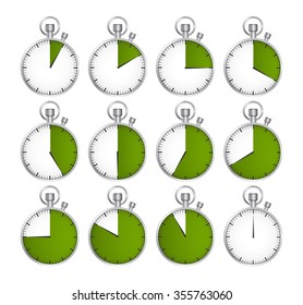 Set of timers. Vector illustration.