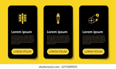 Set Timing Gurt Kit, Shock Absorber und Racing Ampel. Infografik-Vorlage für Unternehmen. Vektorgrafik