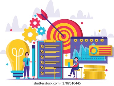 a set of tiny illustration with business theme