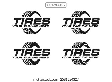 Set of tire logo design template. tire icon vector illustration.