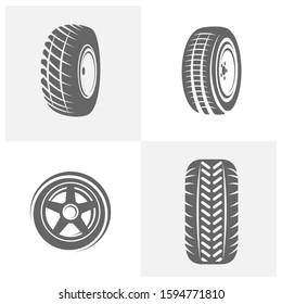 Set of Tire logo vector icon illustration design template