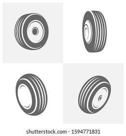 Set of Tire logo vector icon illustration design template