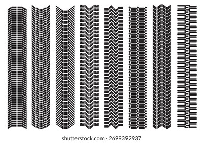 Conjunto de marcas de neumáticos Ilustración vectorial