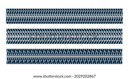 set of tire track print mark pattern