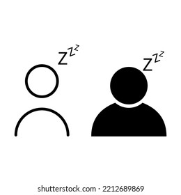 Set of Tired man icon, sleep emotion tired sign, bored concept symbol, graphic vector illustration .