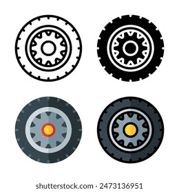 Ilustración vectorial de iconos de neumáticos