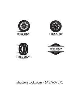 Set of tires logo vector icon illustration template design 