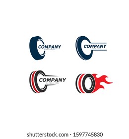 Set of tires logo vector icon illustration template design 