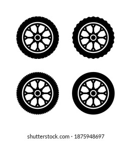 Set of tires and wheels icon vector