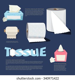 set of tissue paper. infographic. logotype. typographic - vector illustration